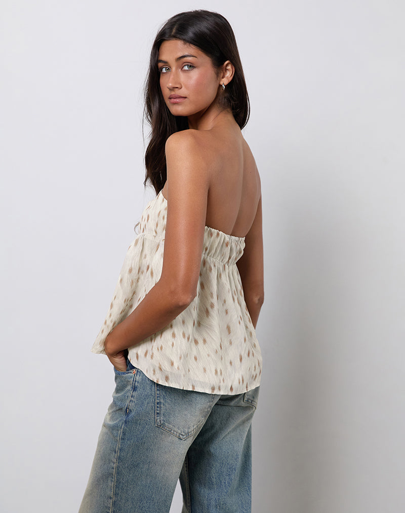 Bild von Setsuko Bandeau Longline Top in Bambi Elfenbein
