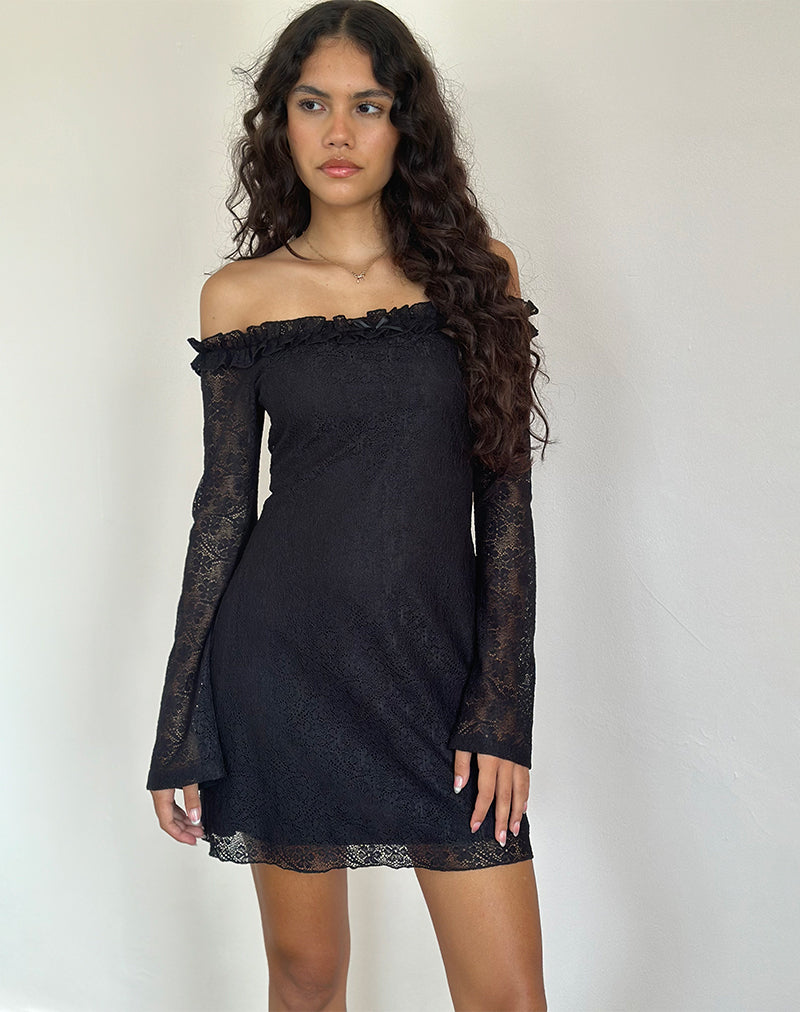 Image of Severine Bardot Minikleid Spitze Schwarz