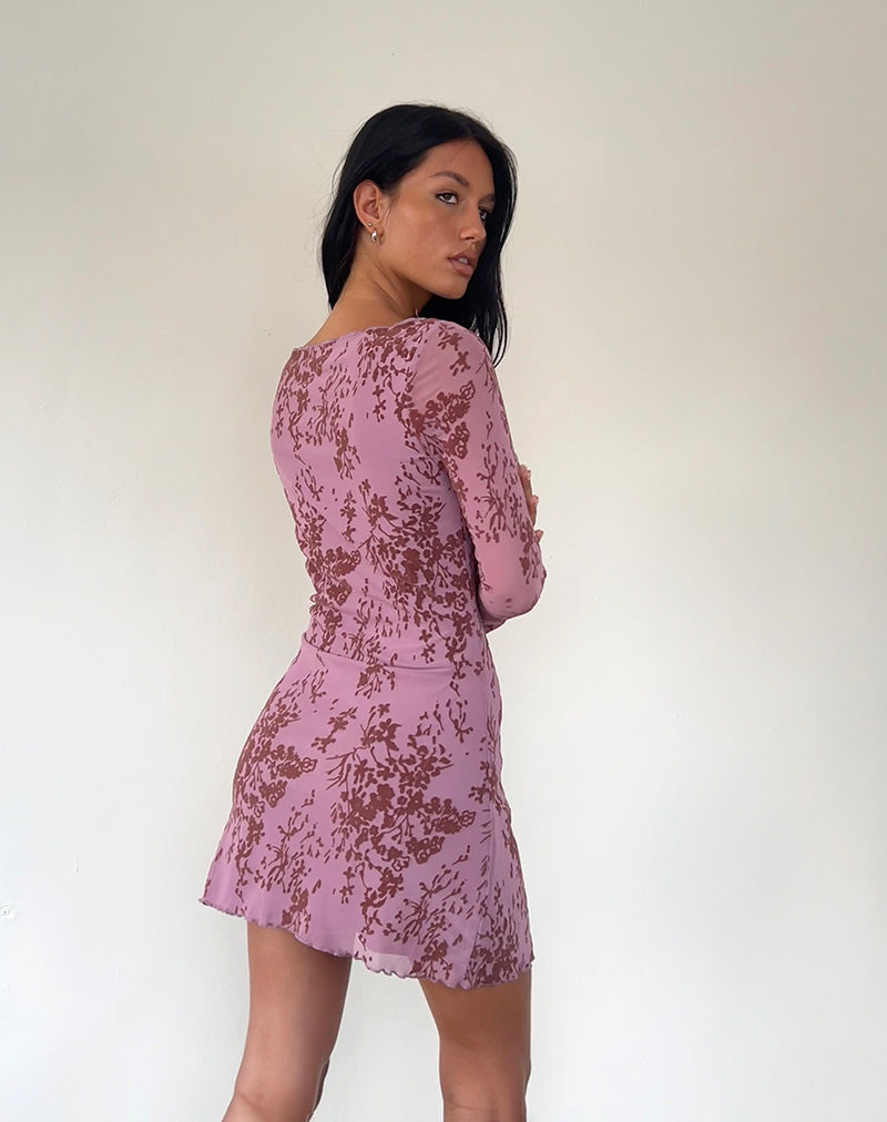 Image of Sevila Langärmeliges Minikleid in Botanic Mauve