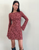 Image of Sevila Kleid aus kastanienbraunem Burnout-Mesh