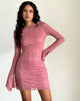Image of Sevila Kleid mit langen Ärmeln und Spitze in Dusty Rose