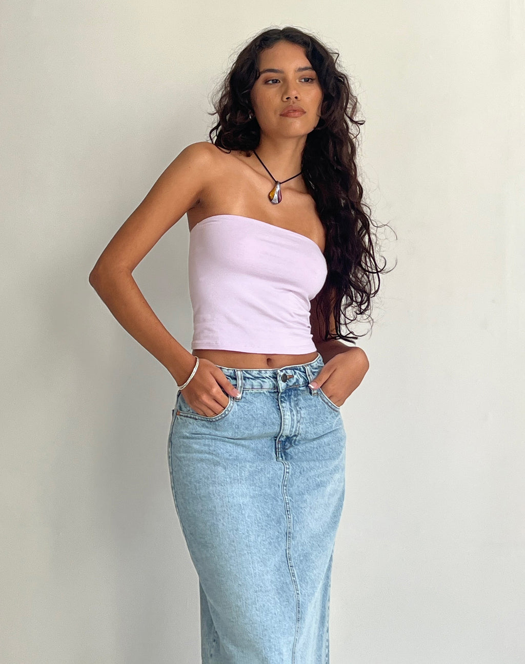 Shae Bandeau-Oberteil in zartem Flieder