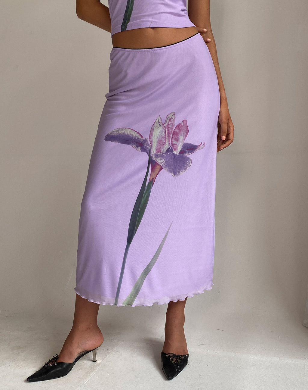 Lassie Midirock in Flieder mit Blumenmuster