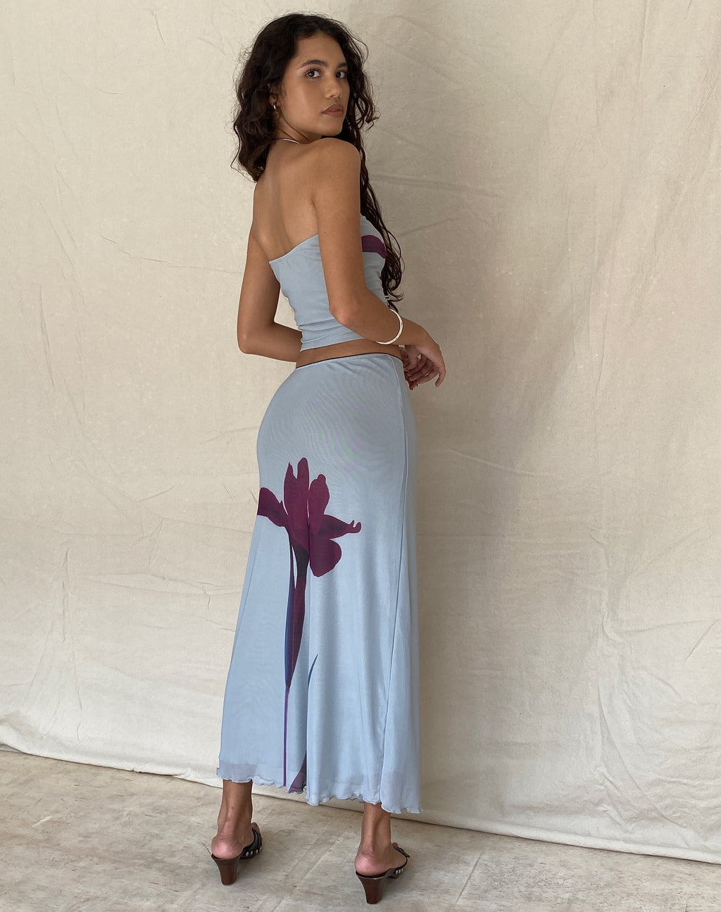 Lassie Midirock in Mint mit Blumenmuster