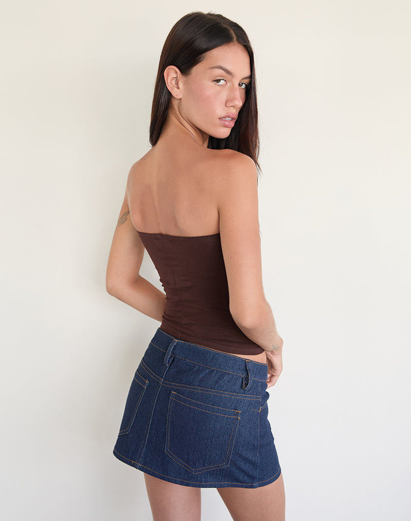 Image of Shaelo Bandeau Top in Bitterschokolade Gelb Hibiskus