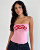 Bild von Shaelo Bandeau Top in Flamingo Pink Rot Hisbiscus