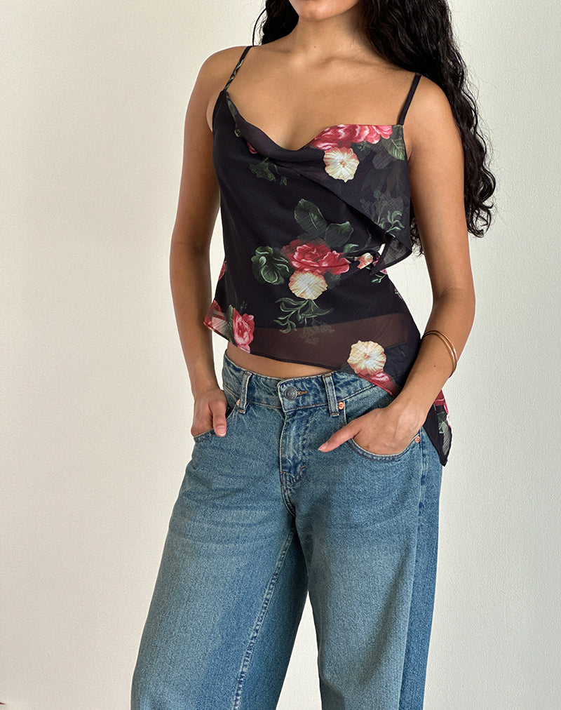 Shahira Top in Renaissance Rose Schwarz