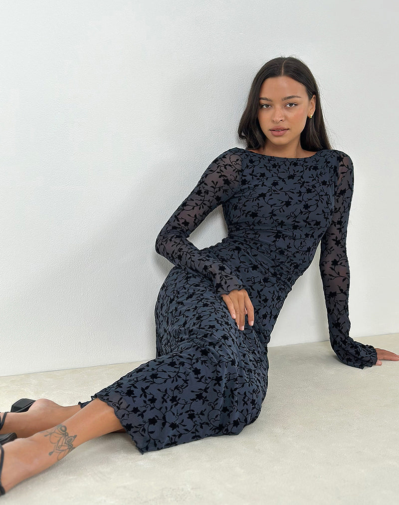 Bild von Shaleed Maxikleid in Pretty Petal Flock Navy