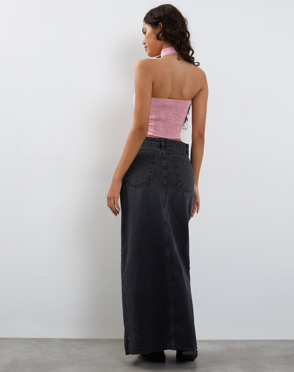 Shaloe Bandeau-Top und Schal-Set in Flamingo-Rosa