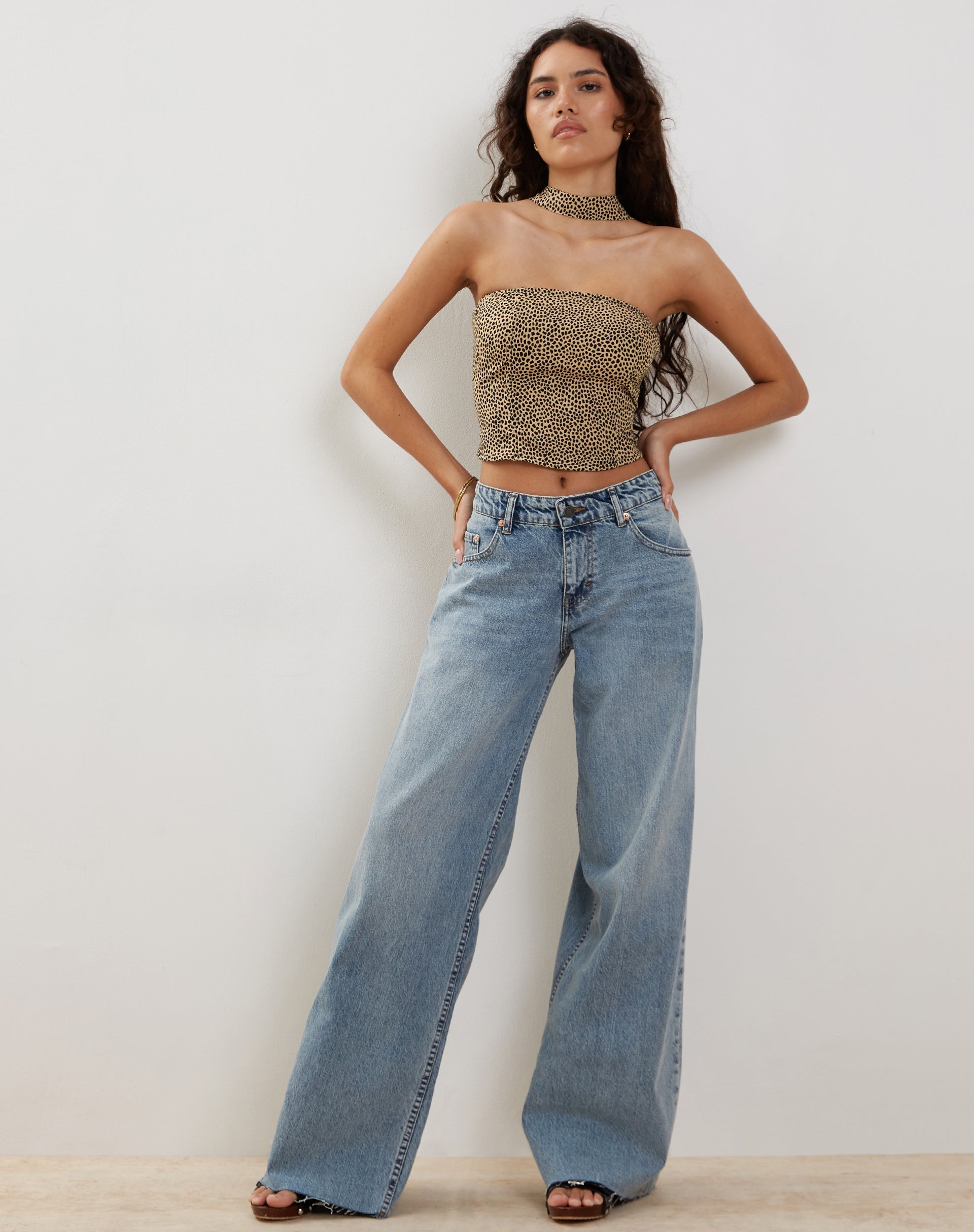 Image of Shaloe Bandeau Top und Schal Set in Mini Croc Tan