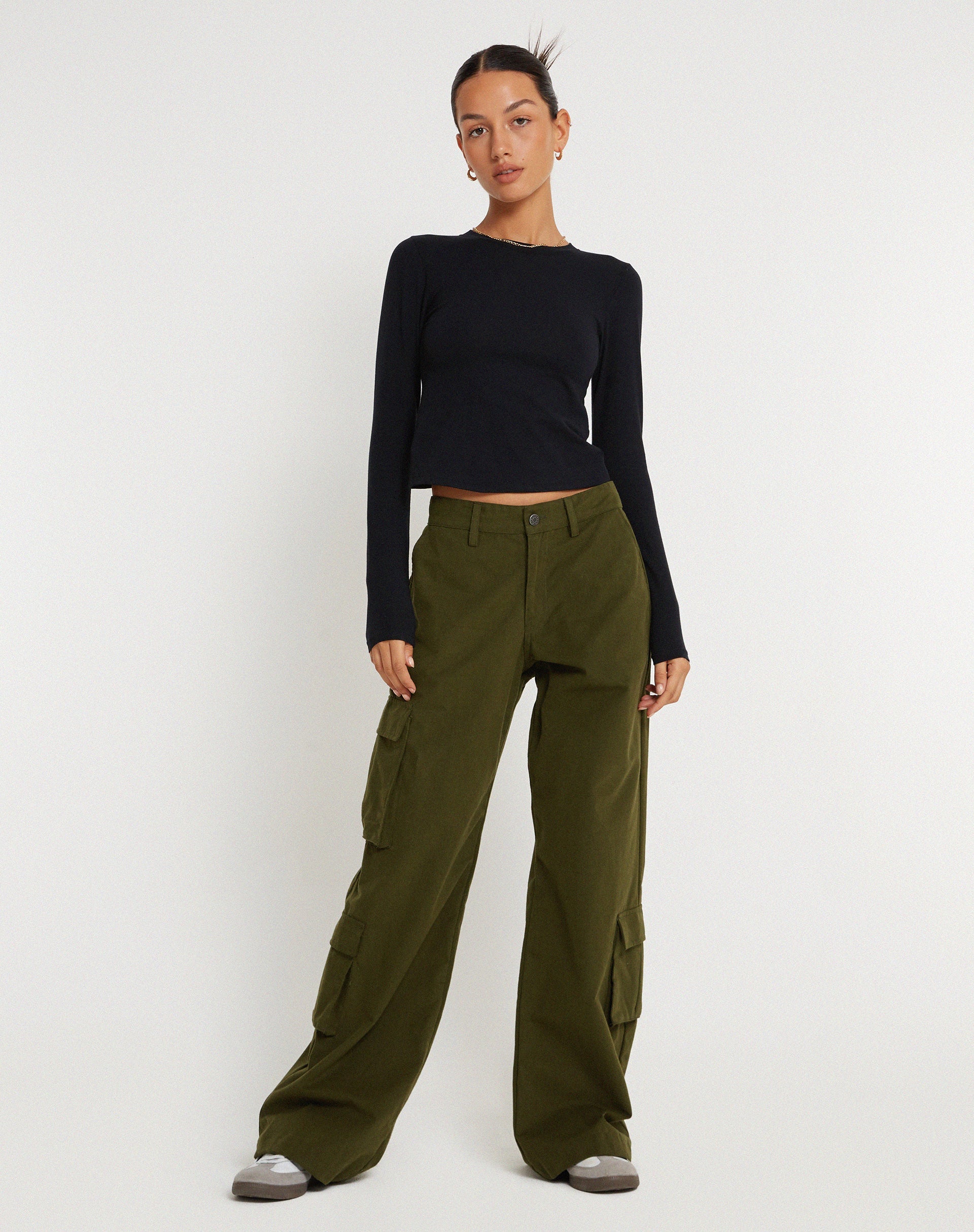 Abbildung der Shan Wide Leg Trouser in Dark Olive