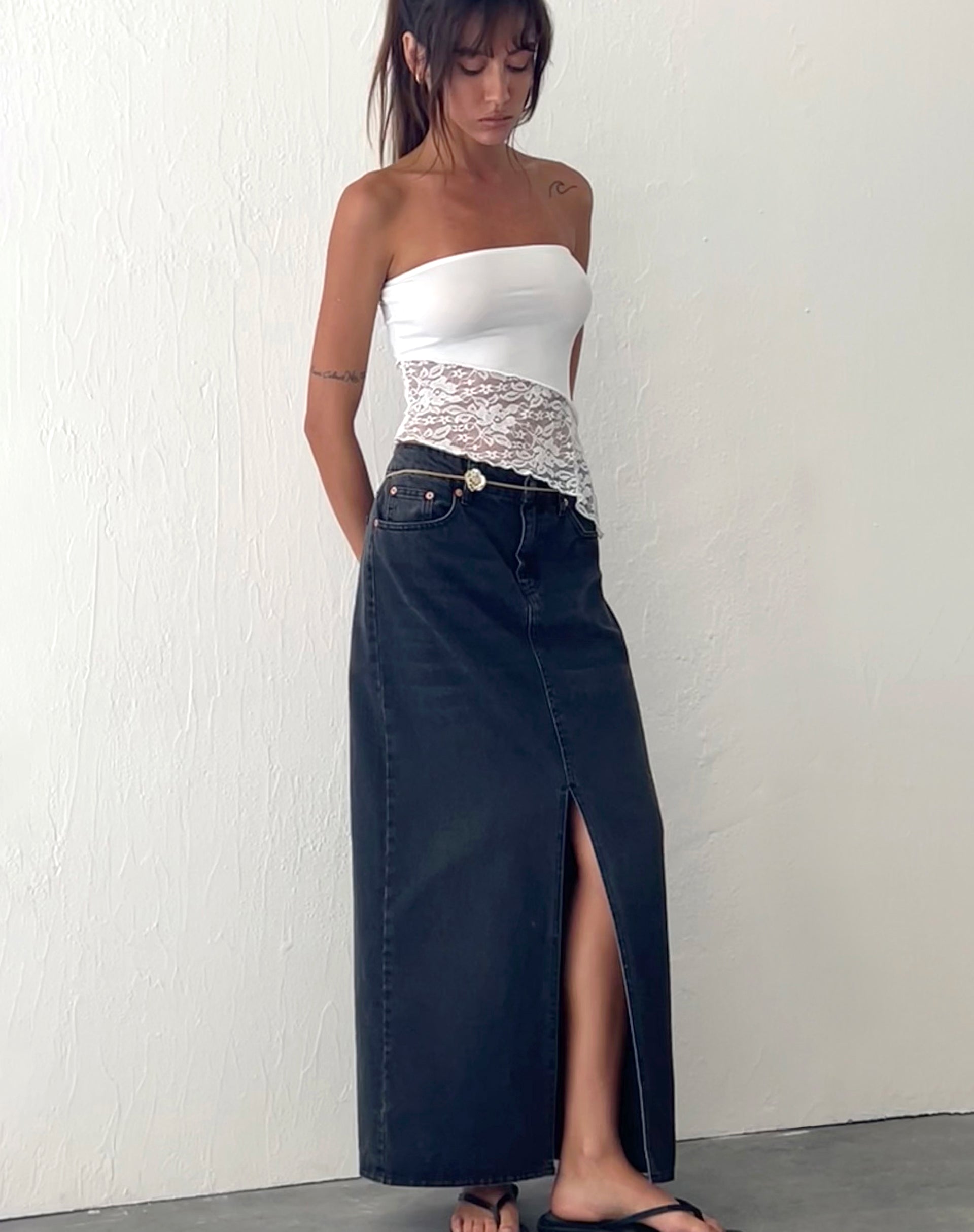 Bild von Shanda Bandeau-Top aus weißer Spitze