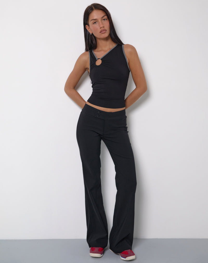 Bild von Sharena O Ring Vest Top in Schwarz
