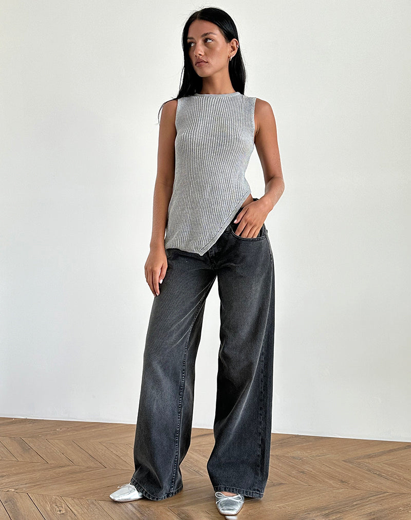 Shartina Tank Top aus grauem Strick