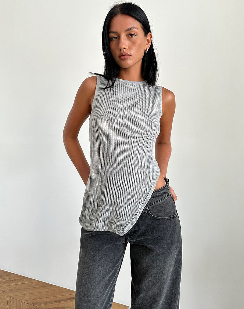 Shartina Tank Top aus grauem Strick