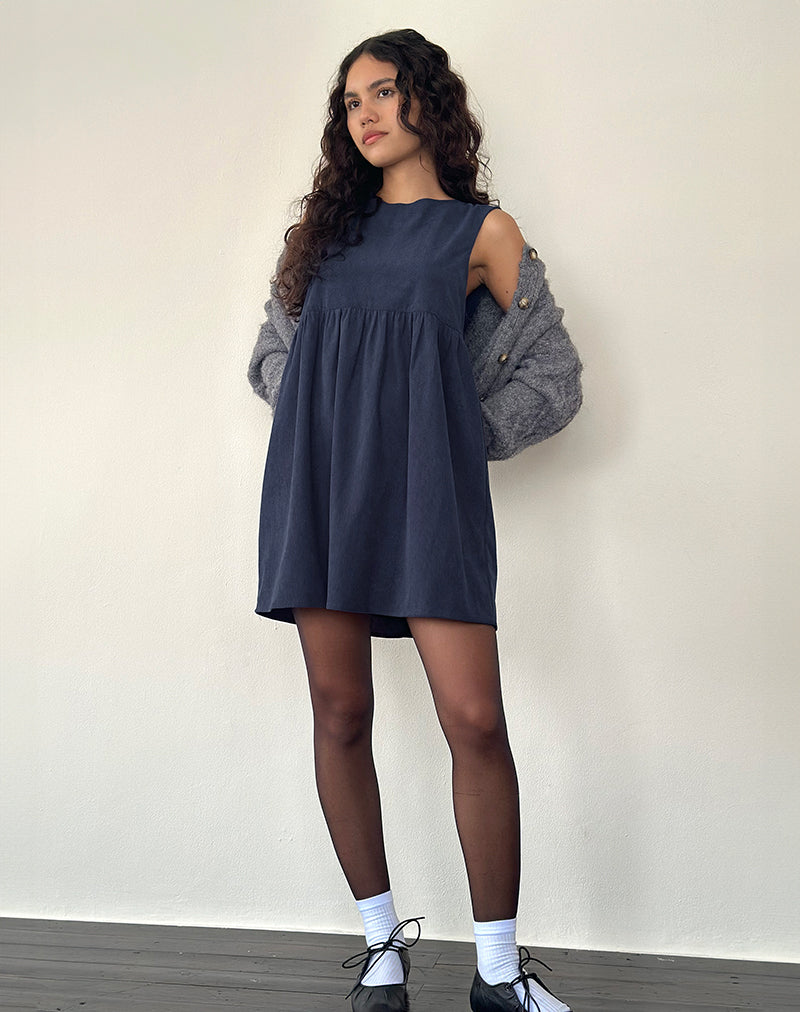 Bild von Sheba Minikleid aus Babycord Tinte Blau