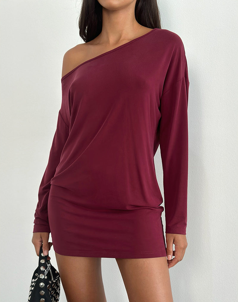 Shelisa Schlabber-Minikleid in Tiefrot