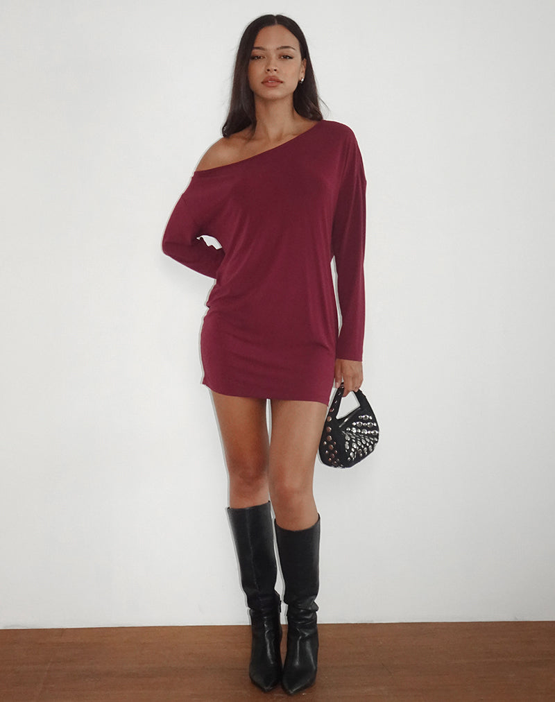 Bild von Shelisa Schlabber-Minikleid in Tiefrot
