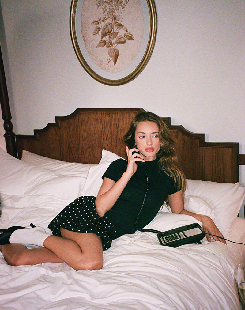 Bild von Sherida Bubble Mini Dress in Schwarz Basic Polka