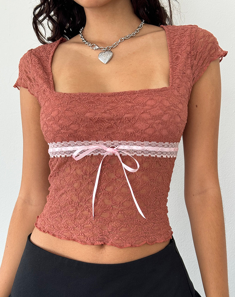 Sherine Spitzen-Top in verwelktem Rosa