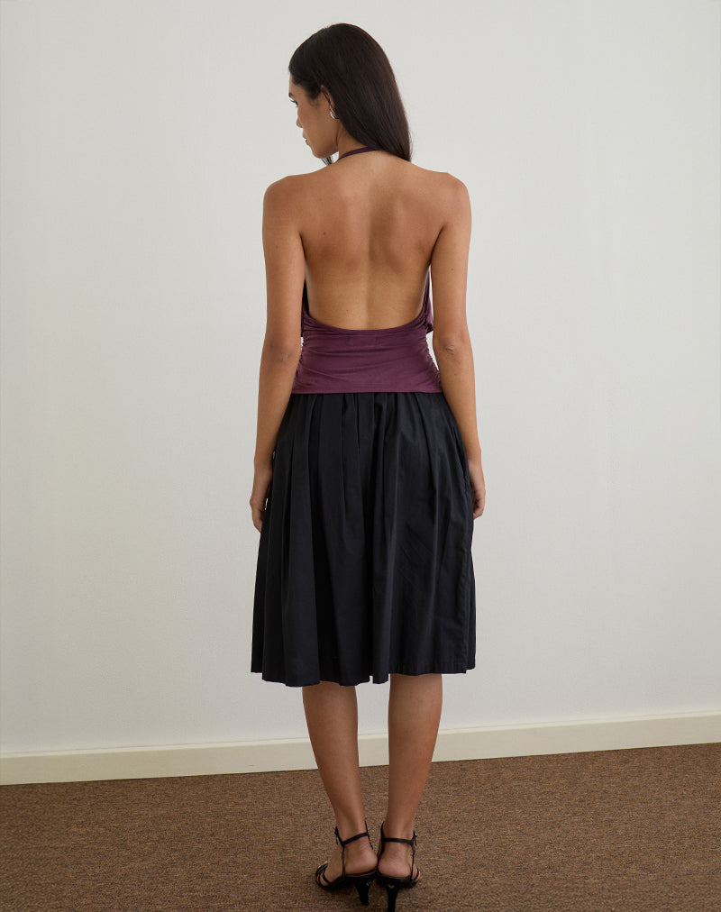 Bild von Sherlyn Halter Top in Cupro Deep Purple