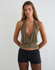 Bild von Sherlyn Neckholder-Top aus Cupro in Khaki