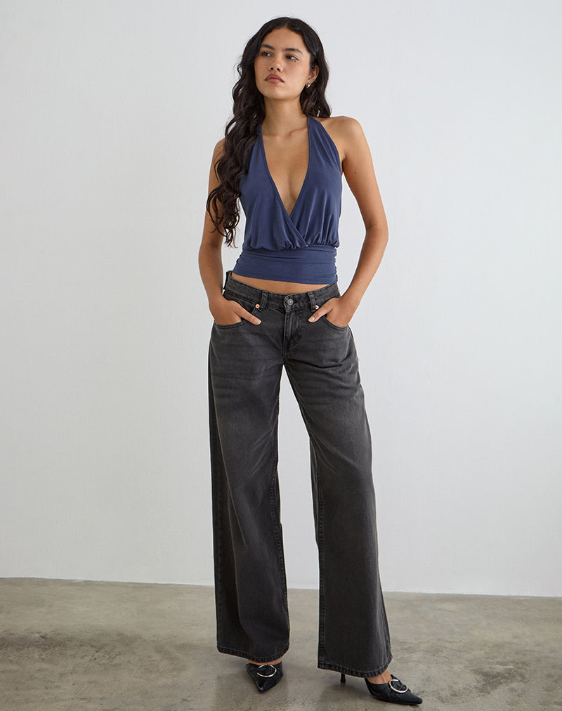 Bild von Sherlyn Neckholder-Top aus Cupro Navy