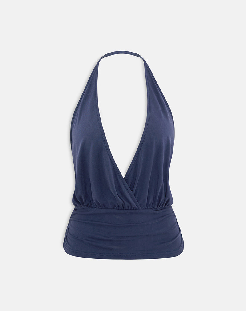 Bild von Sherlyn Neckholder-Top aus Cupro Navy