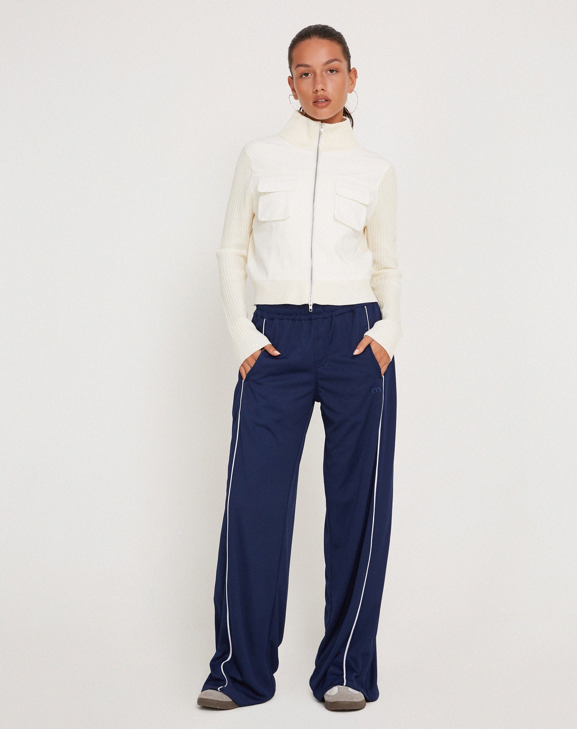 Bild von Shobi Wide Leg Jogger in Navy