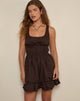 Image of Shoyo Rüschen-Minikleid in Bitterschokolade