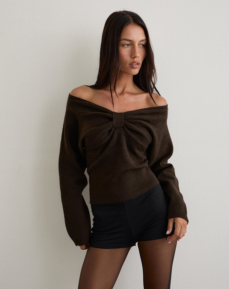 Image of Sikuna Schleifen-Pullover in Braun