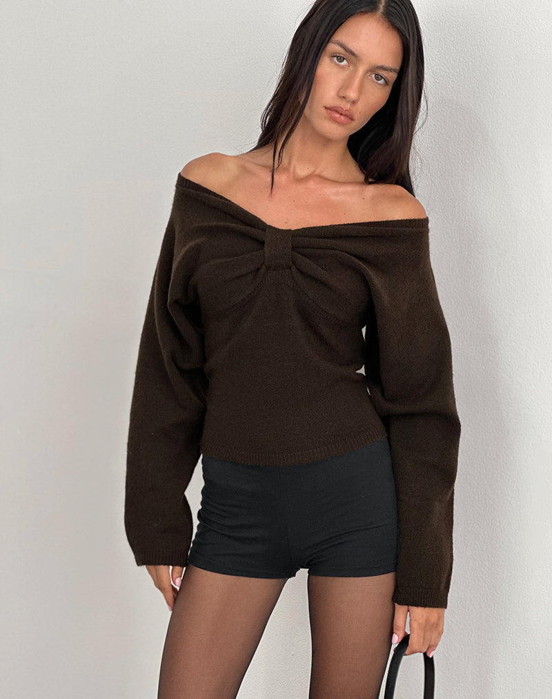 Image of Sikuna Schleifen-Pullover in Braun