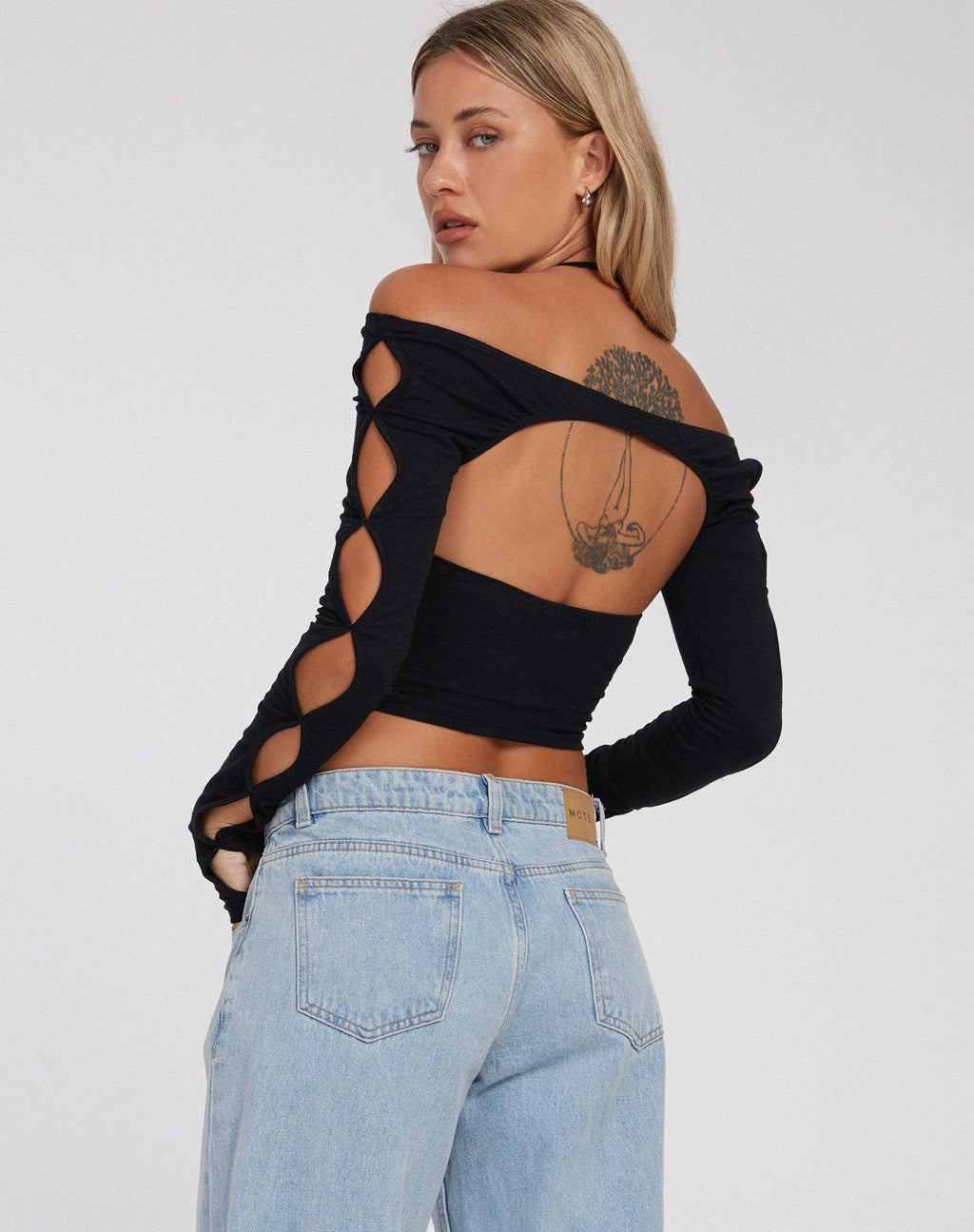 Silas Crop Top in Schwarz
