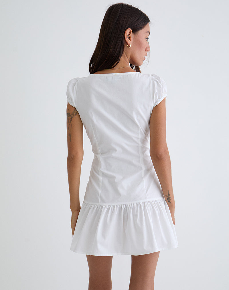Image of Silesa Gerafftes Minikleid in Weiß