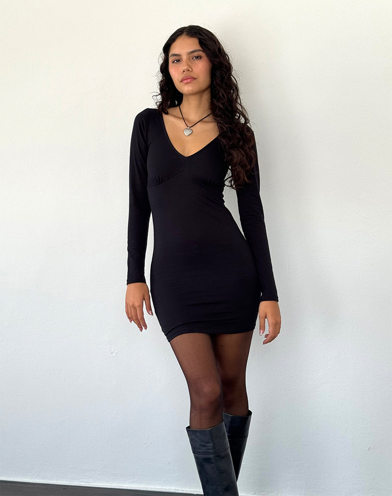 Silsali Lycra-Minikleid in Schwarz