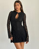 Image of Silvanna Minikleid mit Schlüsselloch aus Spitze Schwarz