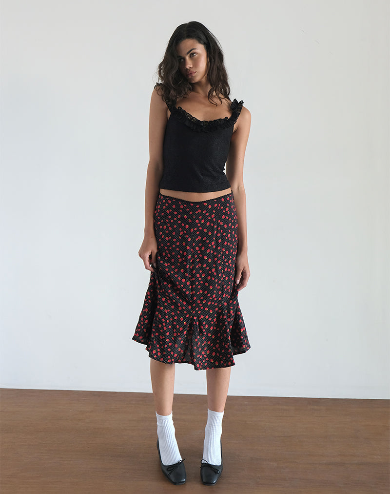 Bild von Sima Midirock in Strawberry Polka Schwarz