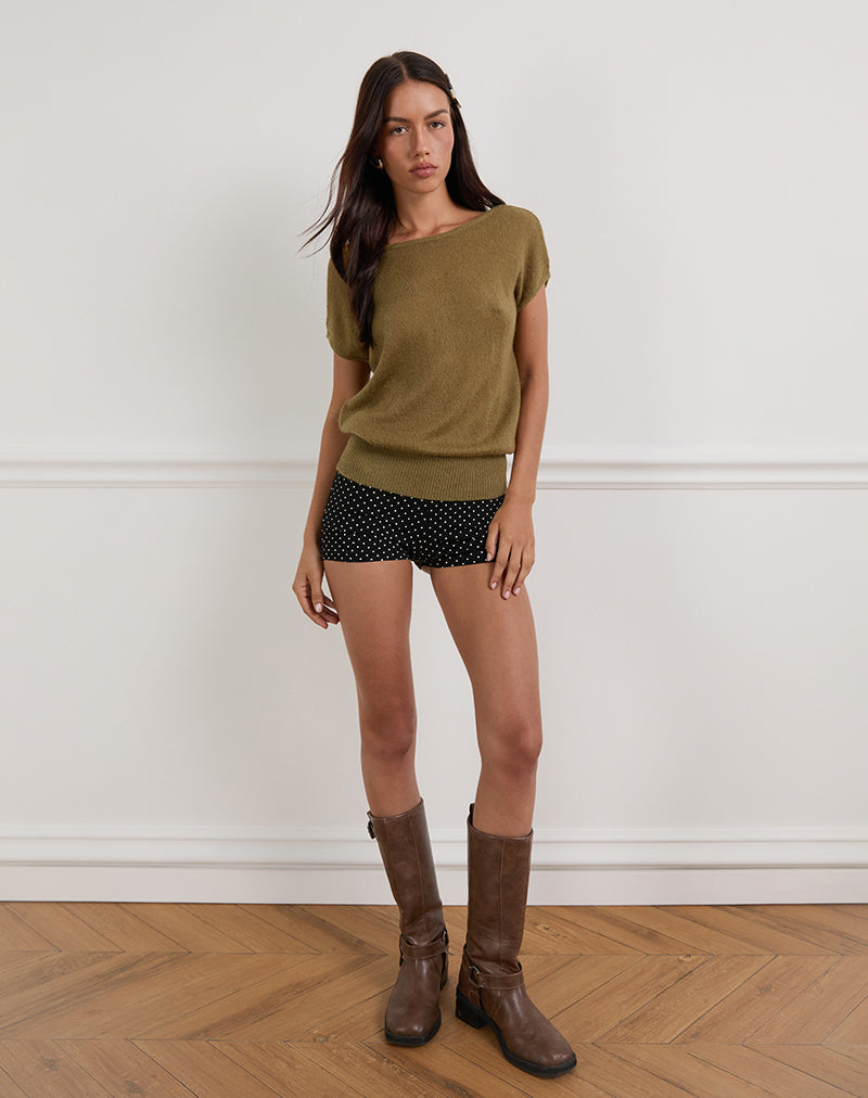 Bild von Sinda Scoopback Top in Knit Olive