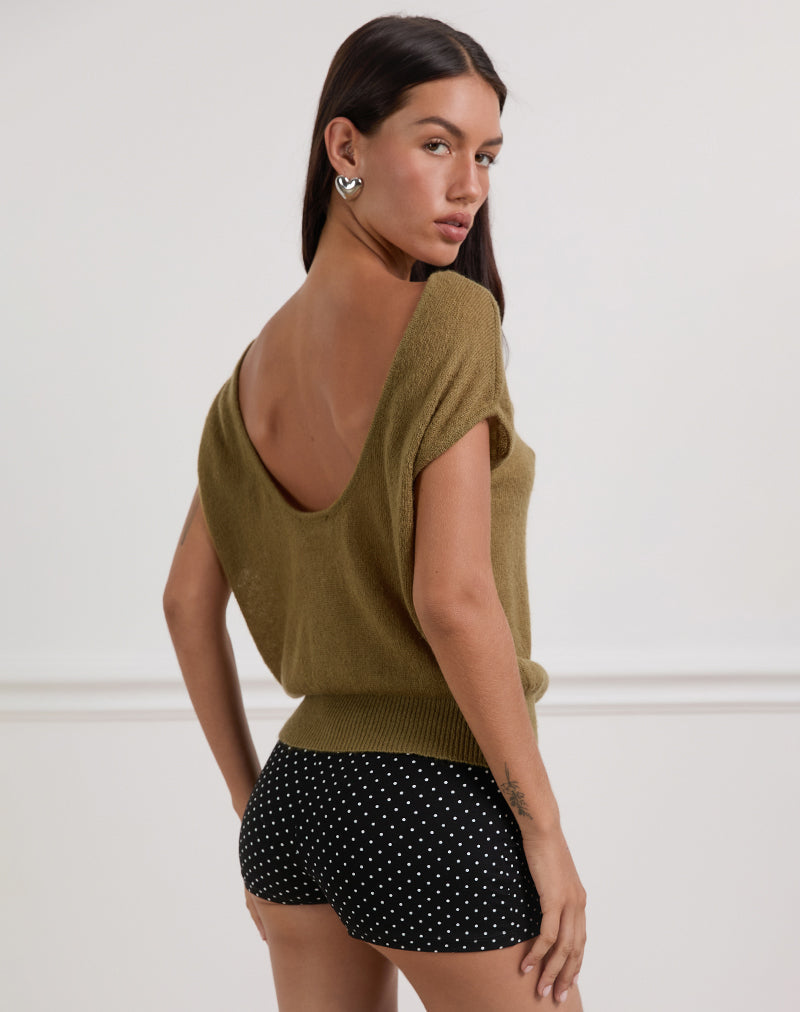Bild von Sinda Scoopback Top in Knit Olive