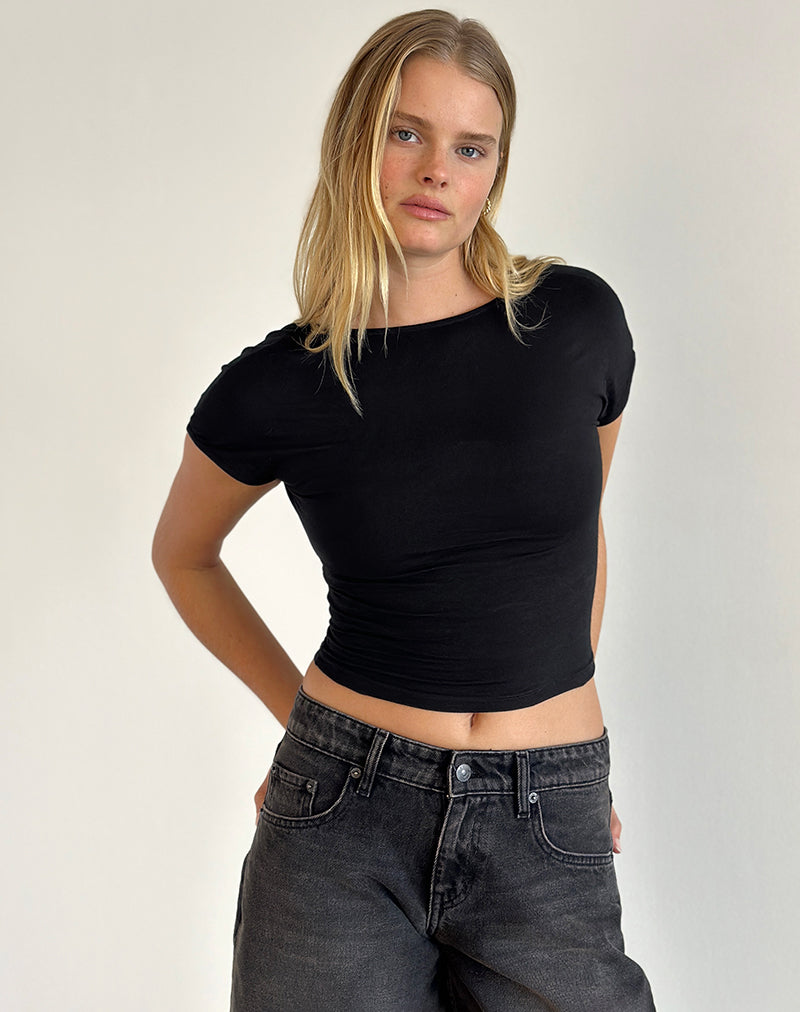 Bild von Sipang Tie Back Top in Schwarz