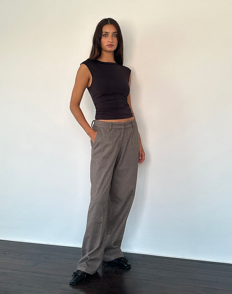 Sirkia Low Rise Tailored Trouser in Dunkelbraun