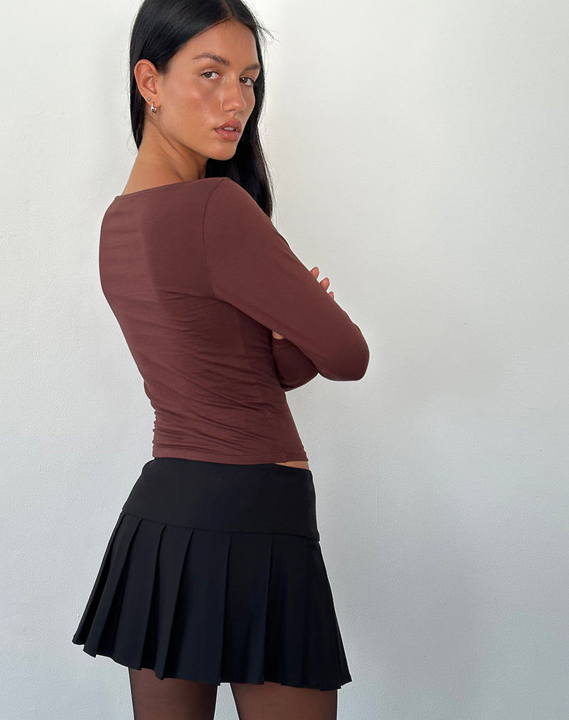 Image of Sisil Langarm-Top in Bitter Chocolate