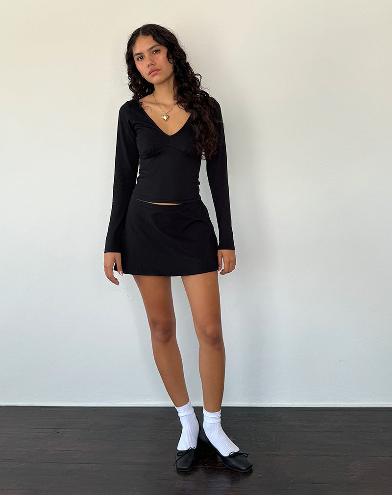 Image of Sisil Langärmeliges Top in Schwarz