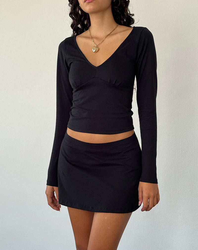Image of Sisil Langärmeliges Top in Schwarz