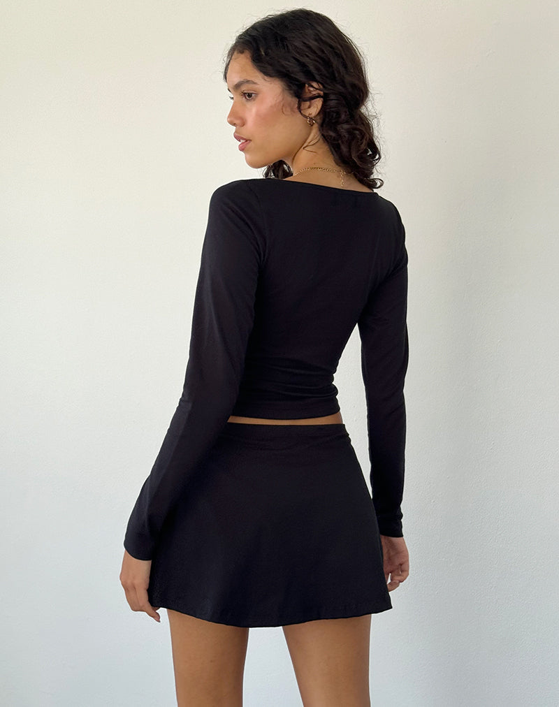Image of Sisil Langärmeliges Top in Schwarz