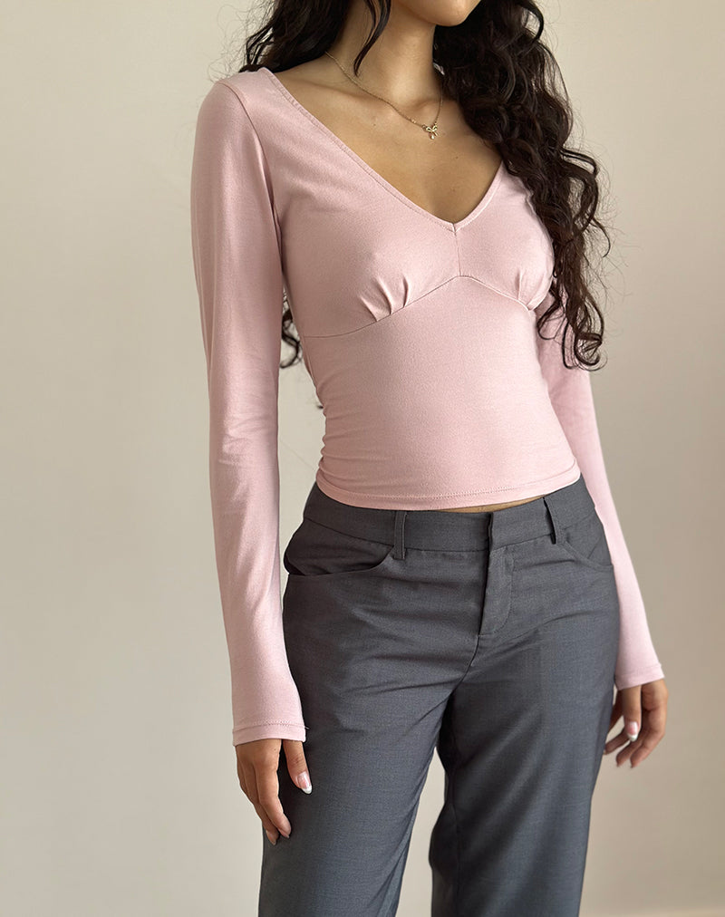 Sisil Langarm Top In Rosa Lady