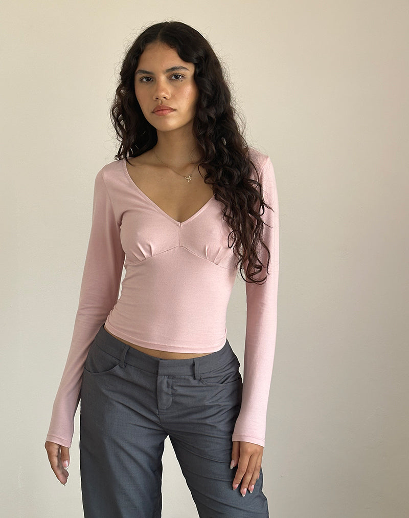 Image of Sisil Langarm-Top in Pink Lady