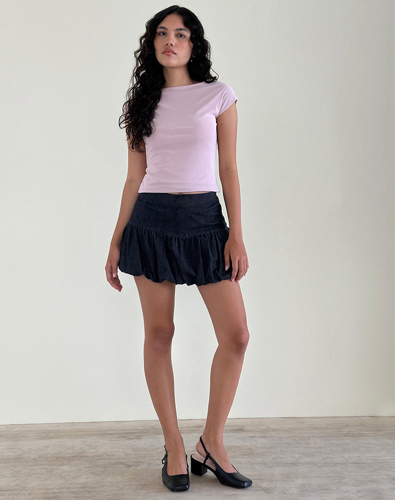 Bild von Sisila Puffball Mini Rock in Chambray Indigo
