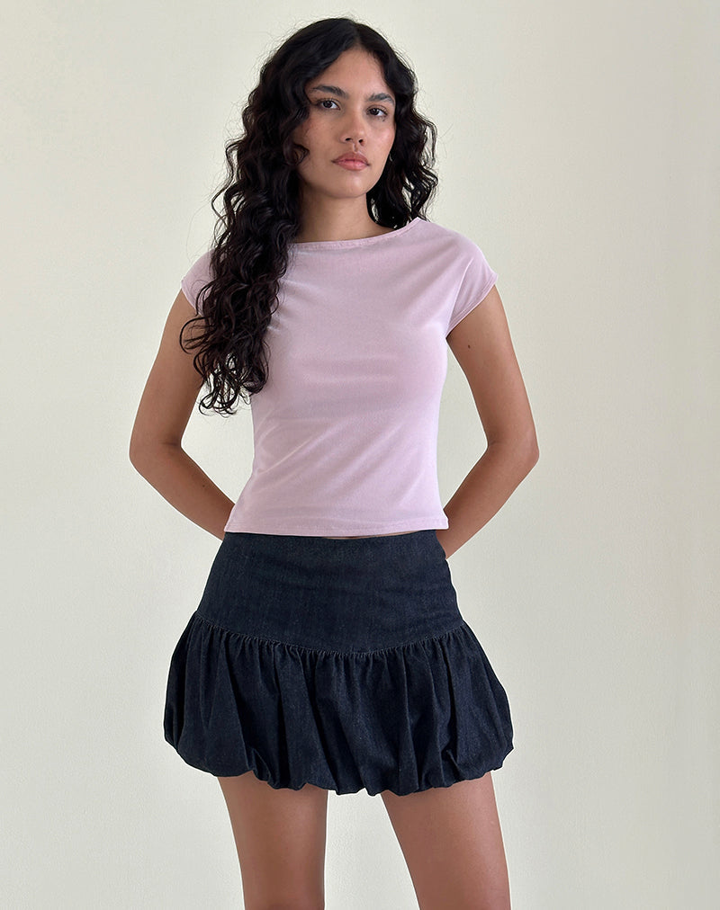 Bild von Sisila Puffball Mini Rock in Chambray Indigo