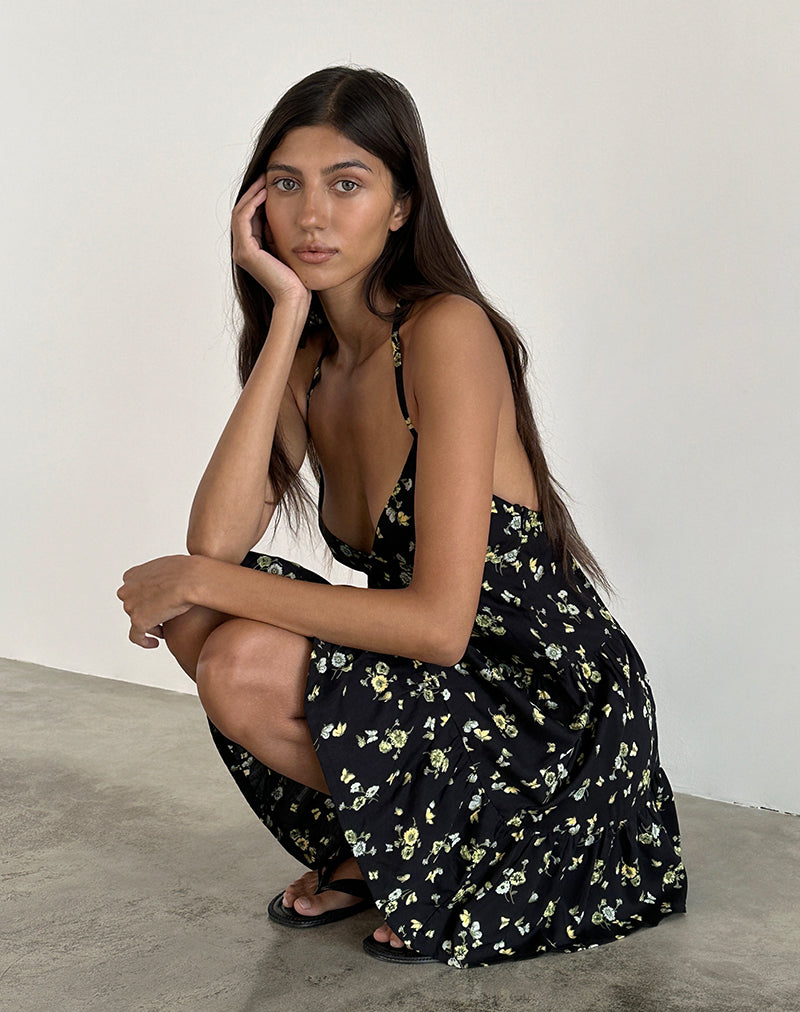 Siskana Minikleid aus Zitrone und Limone Schwarz